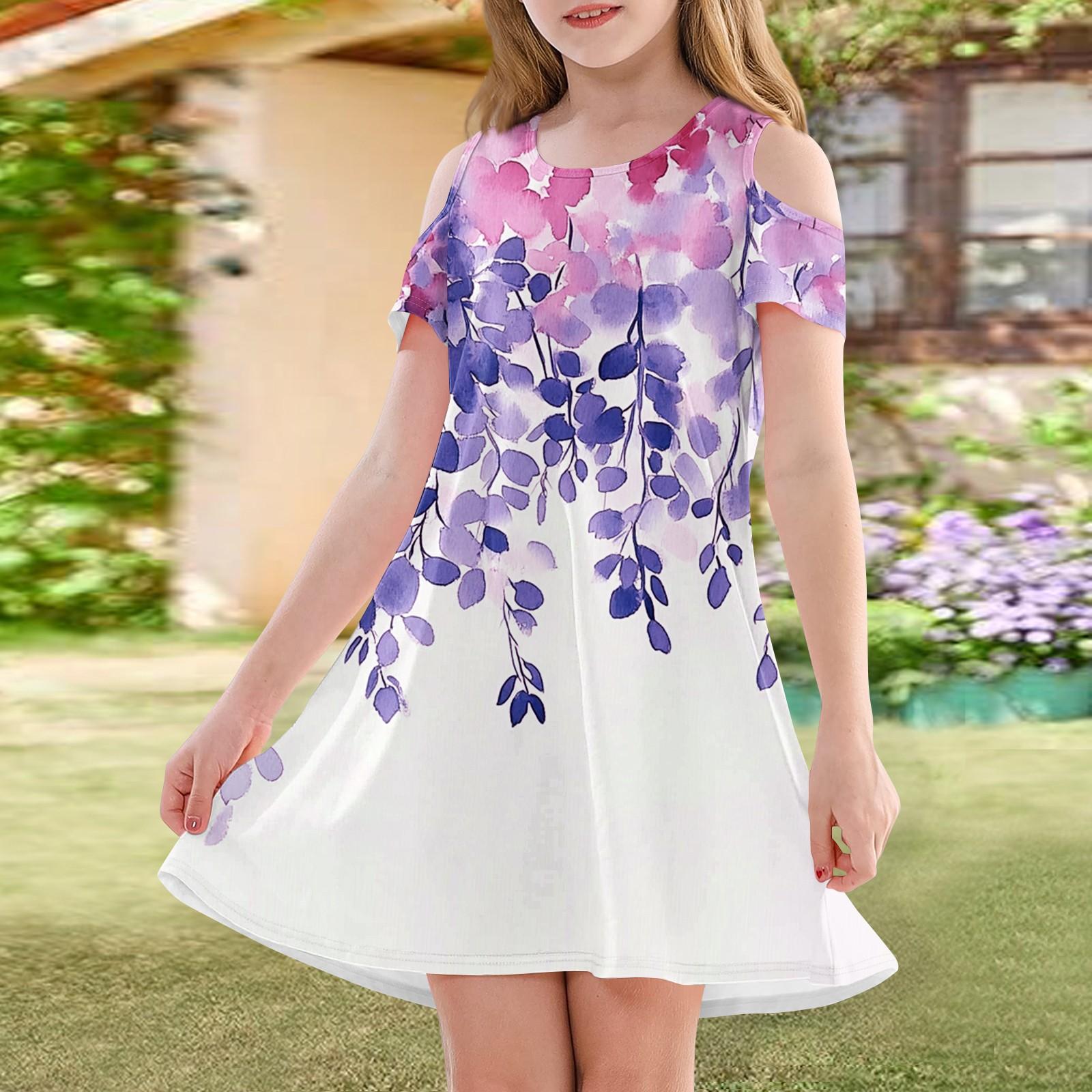 

Girls A-Line Dress -Summer Sleeveless Casual Sundress Toddler Dress 140