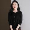 Autumn and Winter New Knitted Cardigan Women's Simple Short Sweater Solid Color Wool Outer Top Thin
