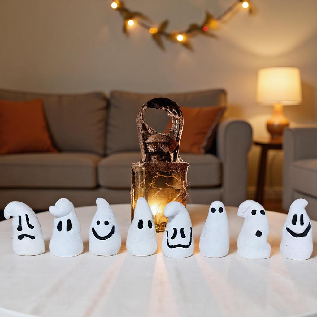 Miniature Glow In The Dark Ghost Glow In Dark Ghost Halloween Miniature Figurines 8 Pieces Party Favors Decoration Toy For Yard