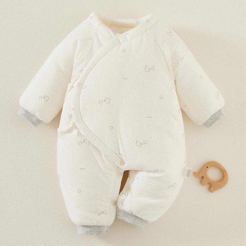 Baby Boy Girl Winter Thick Cotton Hanbok With Slipon Closure For Newborns