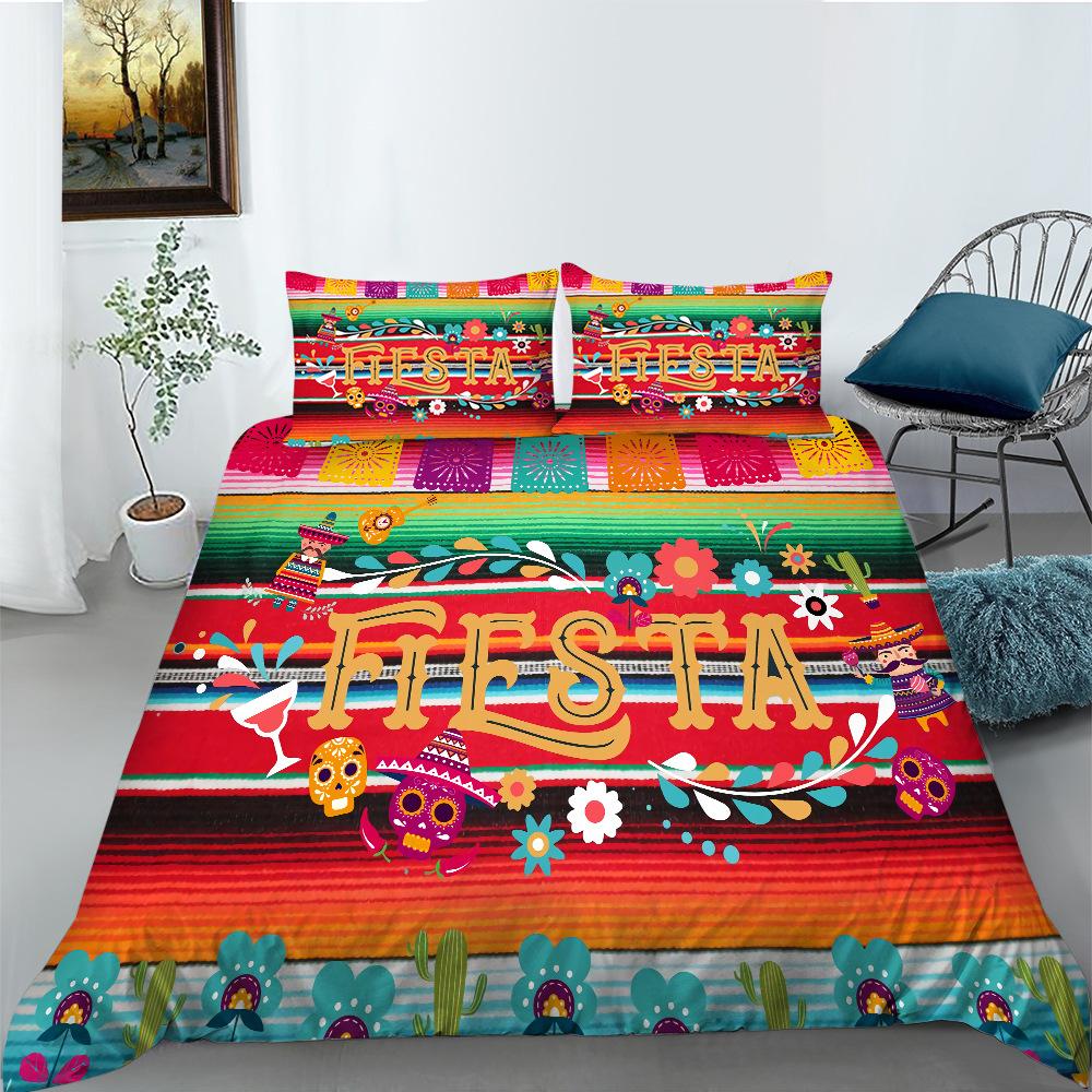 Quilt Cover Pillowcase Two or Three-piece Set Hip-hop Series 3D Digital Printing Polyester