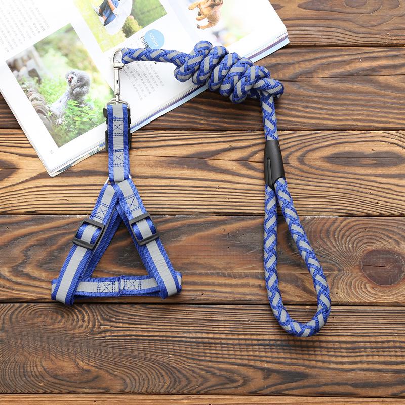 "Reflexní tkaný postroj pro domácí mazlíčky": Nastavitelné vodítko pro velké, střední a malé psy"