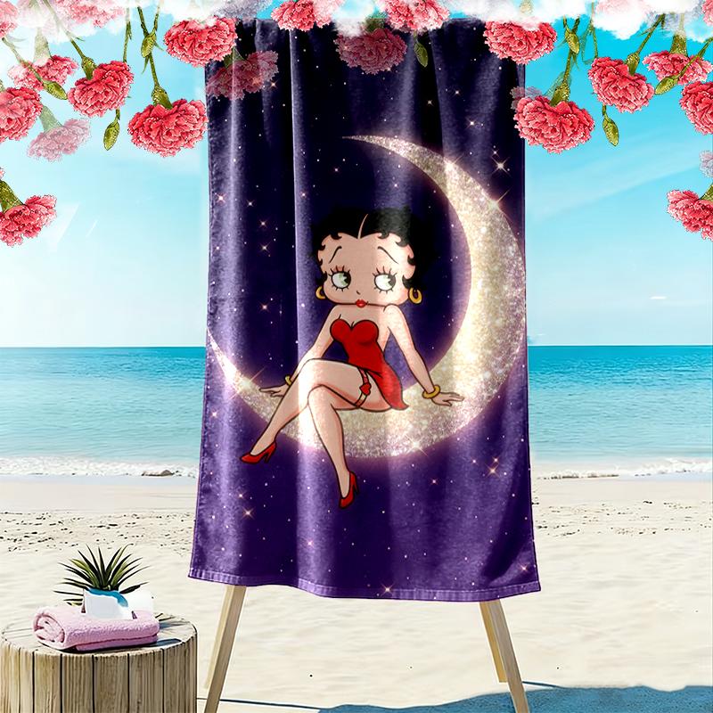 1pc Betty Boop Beach Towel, Outdoor Activities Perfect Summer Travel Supplies, As A Gift for Festivals