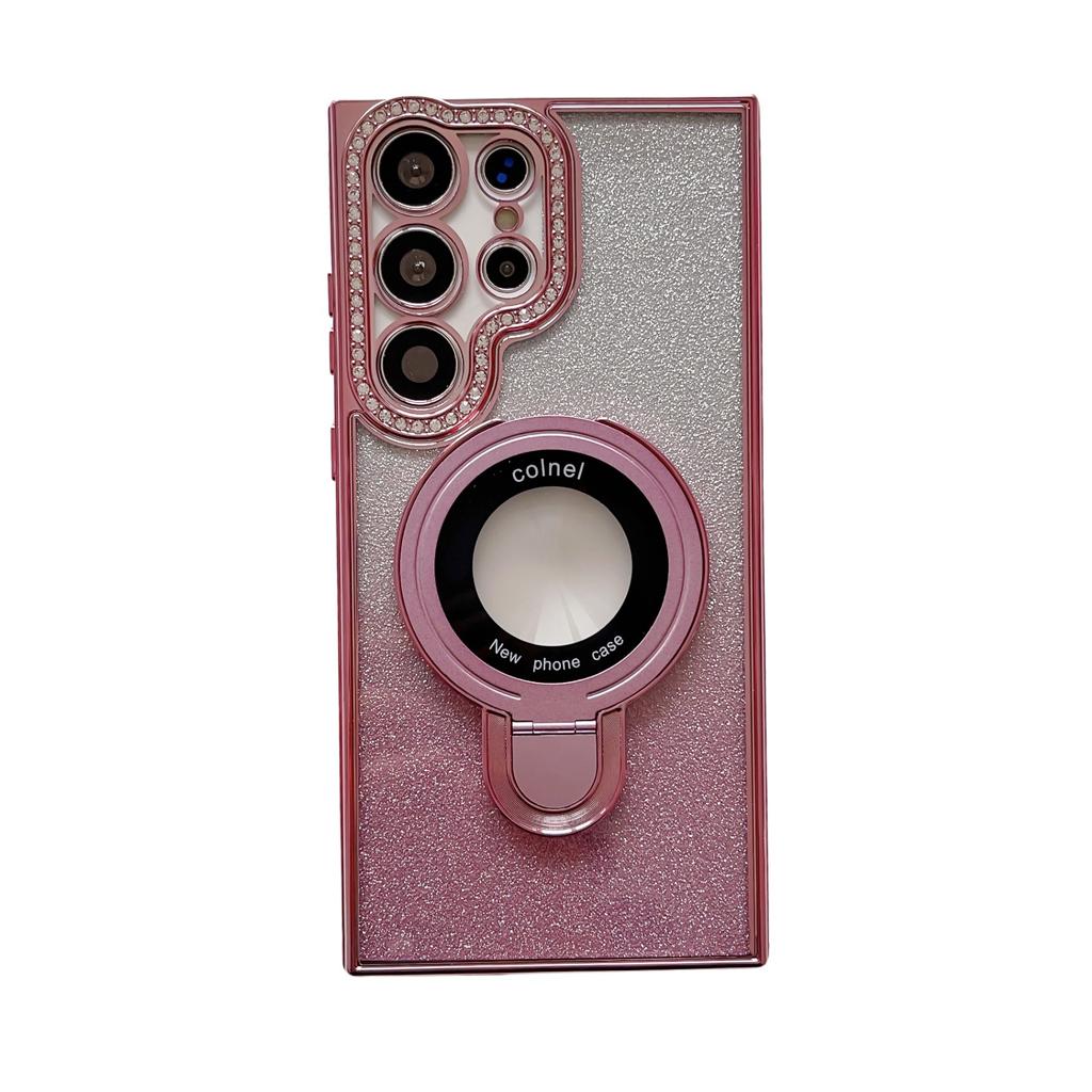 Samsung S24ultra Rhinestone Phone Case A05s Flash Powder Gradient S23 Electroplating A73 Magnetic Bracket A13