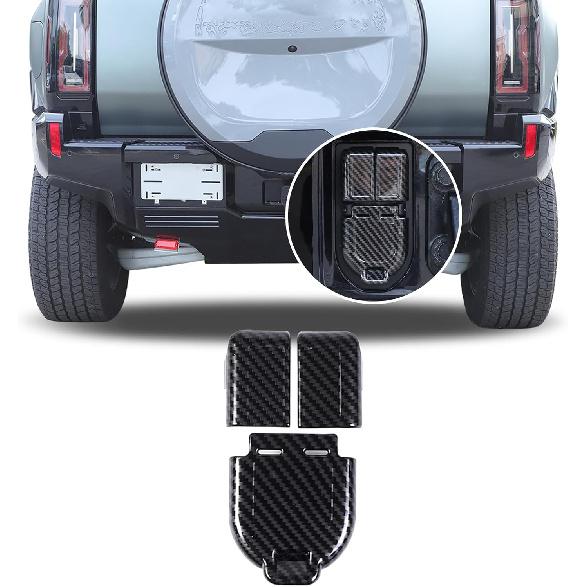 Car Trailer Hitch Cover Caps for Hummer EV Accessories Carbon Fiber Style Rear Bumper Trailer Hitch Cover Trim for 2022-2024 2025+ Hummer EV SUV