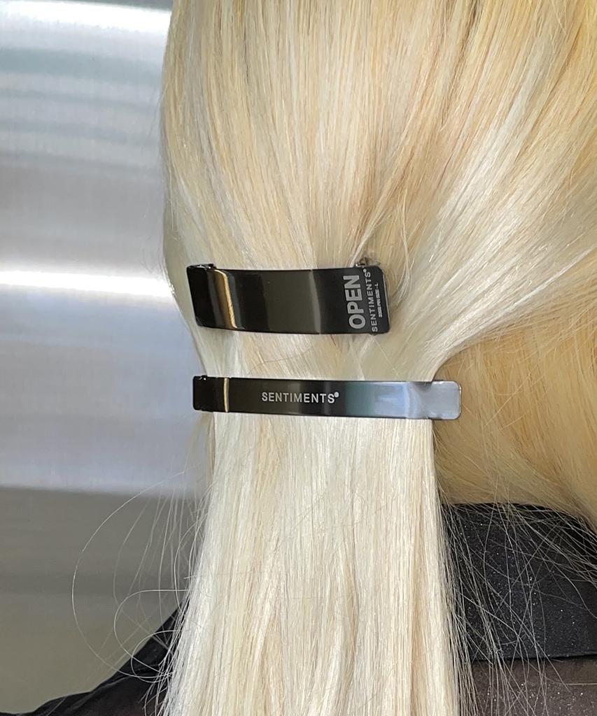 Sentiments No.372 [Black] Hair Open Pin 2Set