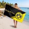 Borussia Dortmund Benutzerhandtuch, Personalisierter Textdruck mit Namen, Fußballlogo Weiches Schnelltrocknendes Handtuch Urlaubsgeschenk