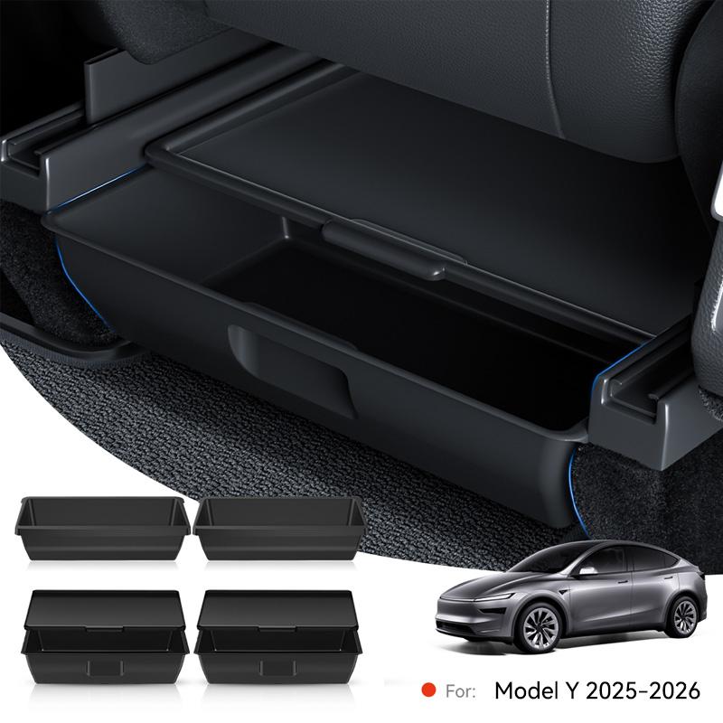 Yz For Tesla  Model Y  Juniper Launch Under Seat Storage Box Case Car Seat Organizer Vehicle Underseat Drawer Tray Accessory