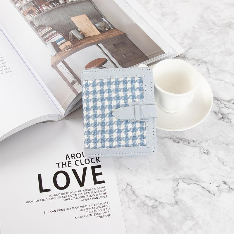 

Маленький кошелек женский короткий простой тысяча птиц клетка маленький кошелек гонконгский стиль ретро ультратонкий студенческий складной кошелек для мелочи женский светло-синий