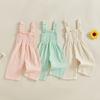 Baby Girl Rompers Ruffle Sleeveless Solid Color  Jumpsuit Suspender Pants Summer Kids Girls Overalls Outfits