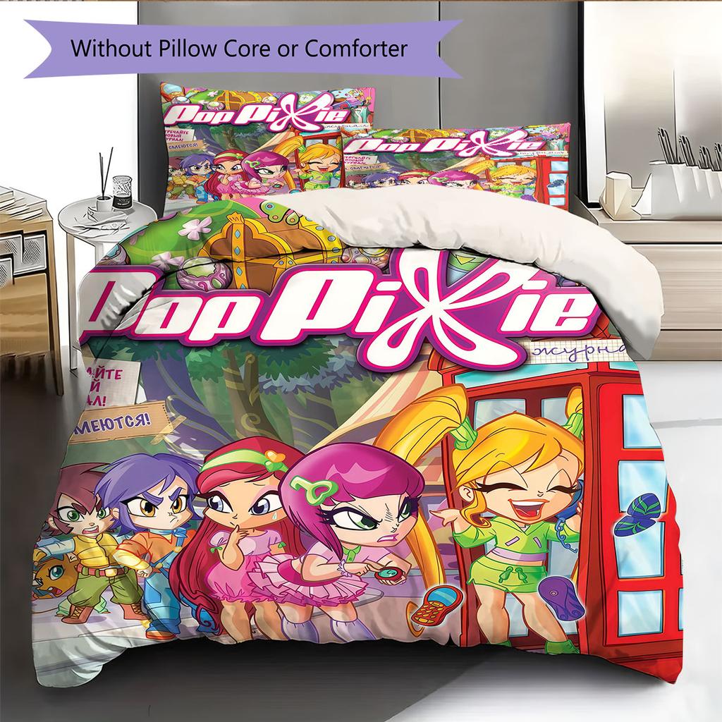 PopPixie poster Bedding Quilt Set Quilt Cover Pillowcase Home Decoration Birthday Gift (1 * duvet cover + 2 * pillowcase, without core)