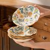 Flower Pattern Ceramic Plates Home Porcelain Tableware Exquisite Fruit Salad Plates Kitchen Accessories Dinner Plates and Dishes