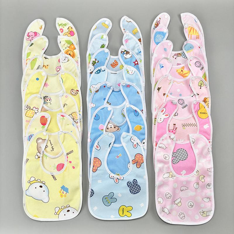 4/6/8/10pcs Waterproof Baby Feeding Bibs Infants Cute Pattern Saliva Towel Newborn Toddler Soft Burp Cloth For Kids Bib