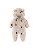 Fleece-Lined Quilted Baby Jumpsuit for Autumn & Winter - 300g Cotton, Hooded Outerwear