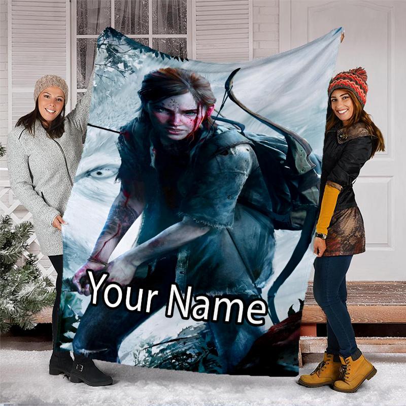 Custom Name Tomb Raider Theme Printed Blanket - Perfect for Couch, Bed, Travel & Outdoor Use | Machine Washable, Cozy & Durable.