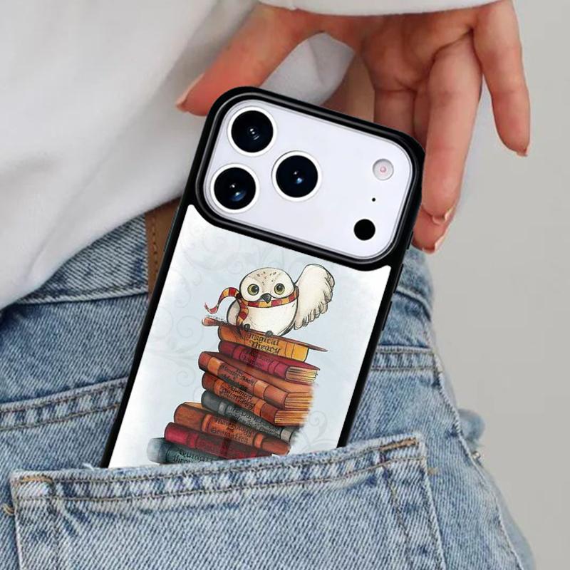 Harris Cute Owl Phone Case for iPhone 16e 15 14 13 12 17 Pro Max Plus Air 17pro Cover Coque