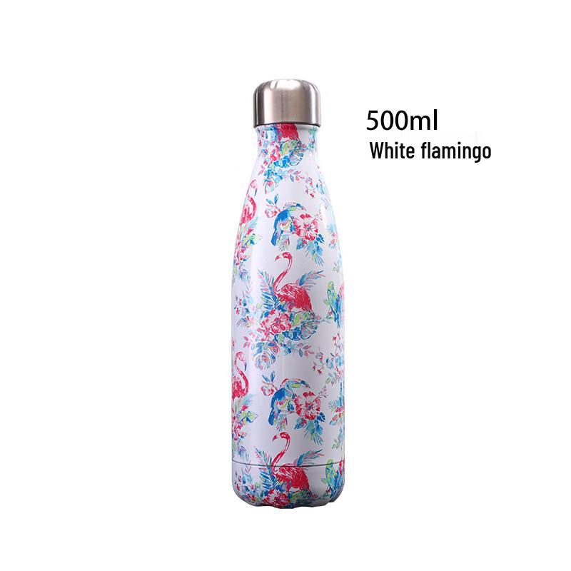 ZISIZ 304 Stainless Steel Marble Insulated Water Bottle, 500ml