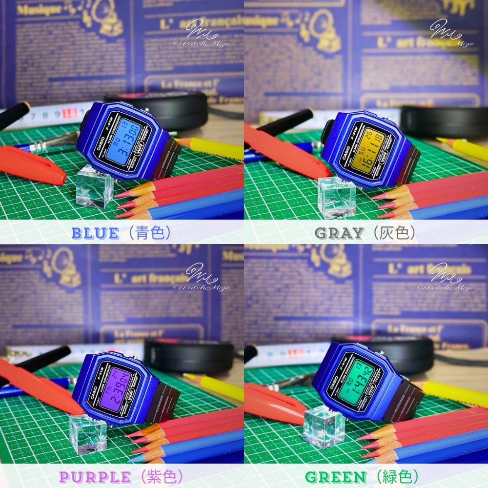 CASIO LCD base Purple LCD Custom Color Custom F-91WM-2AJH (base) watch