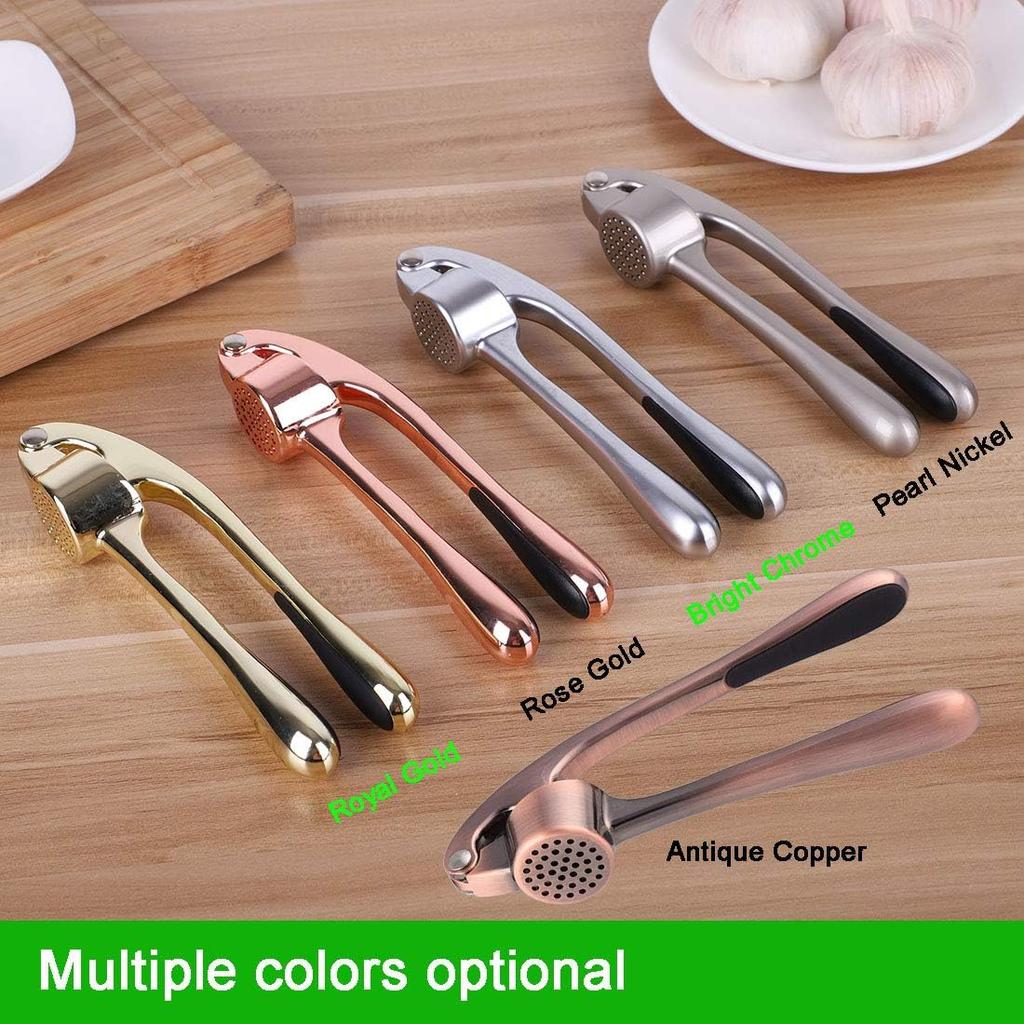 Garlic Press, Metal Garlic Crusher Mincer for Garlic & Nuts with Pearl Nickel Color, Professional Garlic Ginger Press Tool In Kitchen from DSafer,