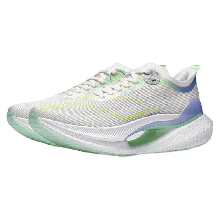 New LiNing Jueying 2 Essential Cushioned Slip Resistant Low Top GCU LOC Technology Running Shoes Women's White Blue ARRT006-1