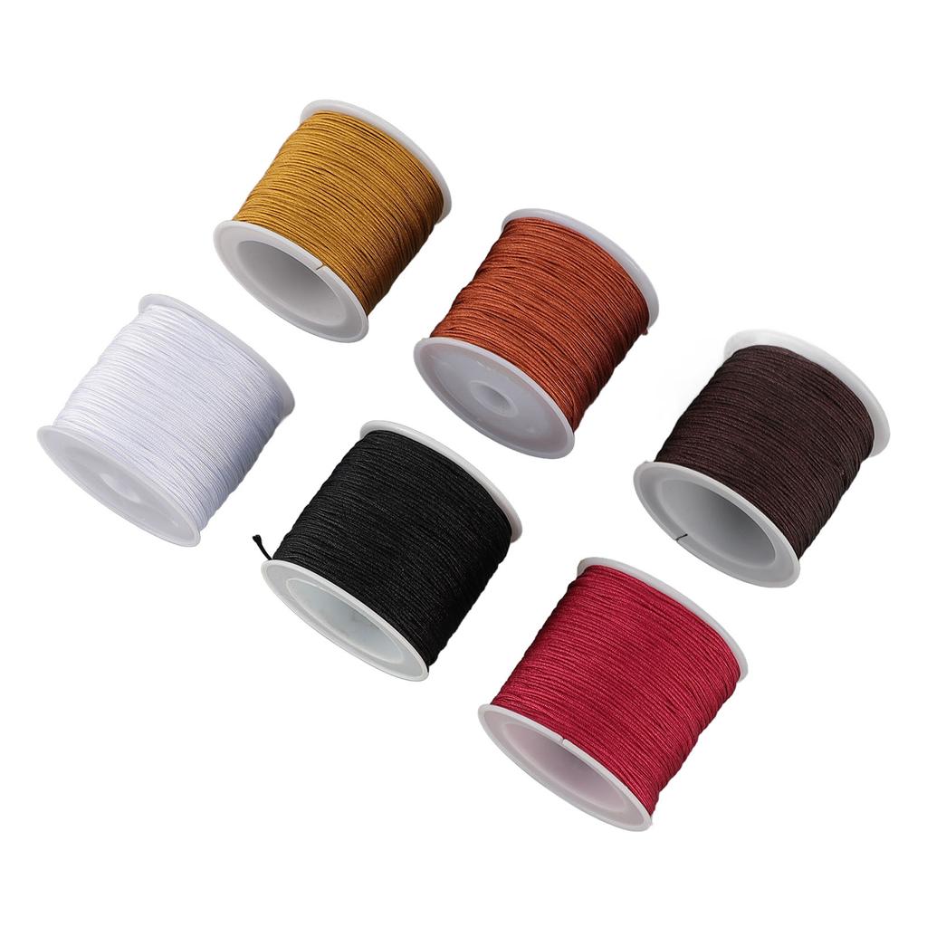 DIY Handcrafted Beading Rope Jewelry Cord 0.8mm Chinese Knot Cord for Friendship Bracelet Xmas Tree