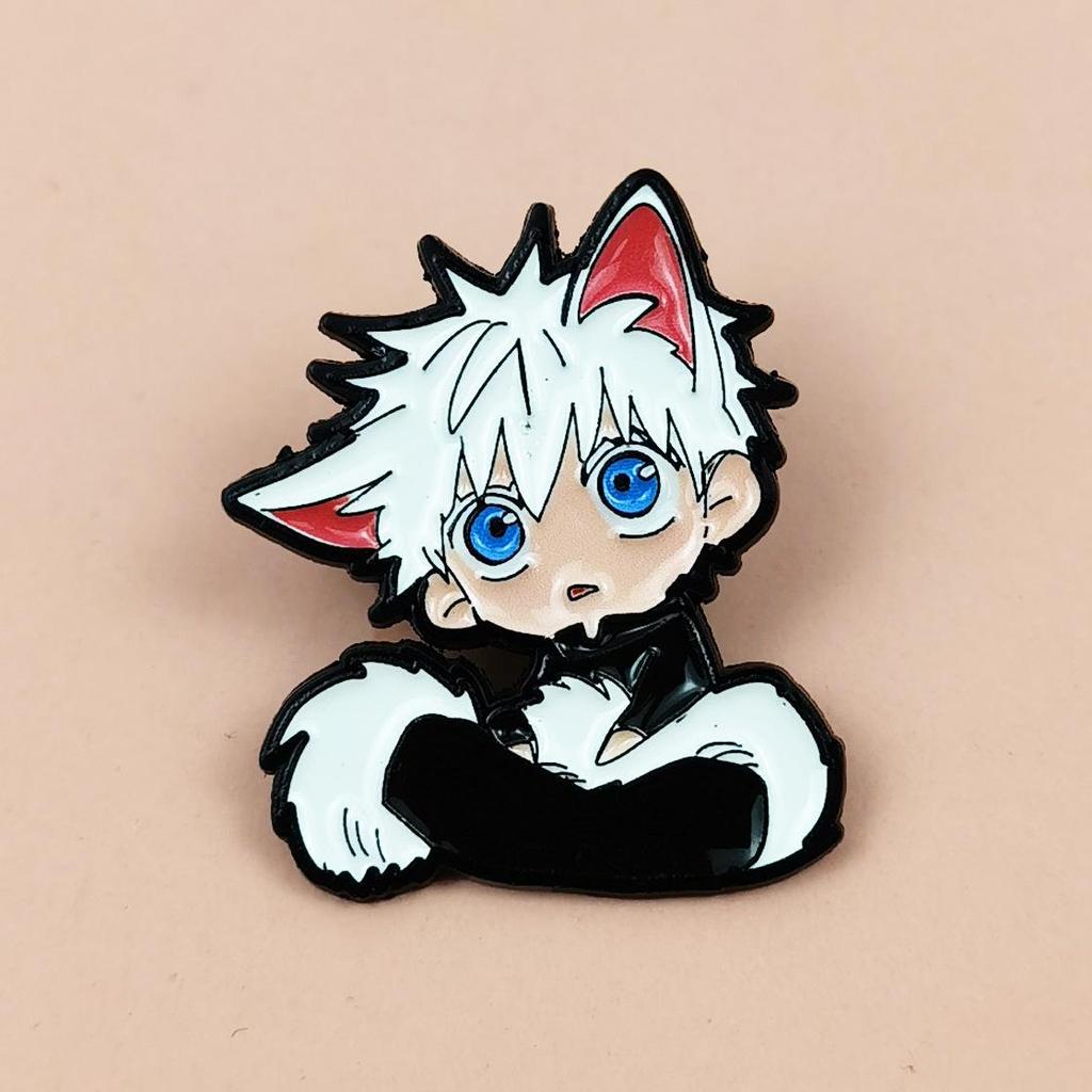 Cat Ear Boy Anime Drip Oil Brooch - Alloy Cartoon Character Badge for Clothing & Backpack Accessory