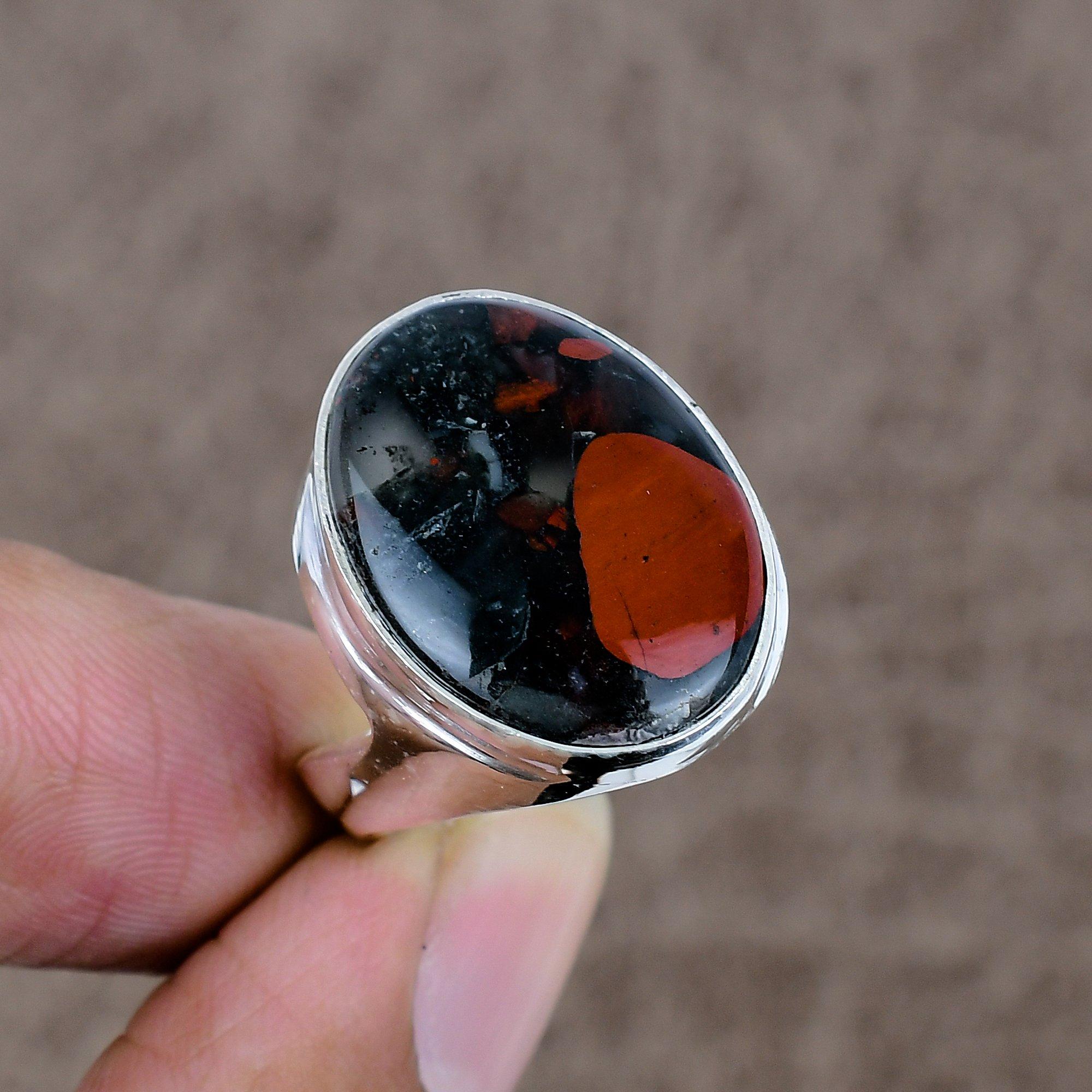 

Boulder Opal Genstone Handmade 925 Sterling Silver Jewelry Ring Size 9 KKG-522