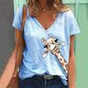 Women Summer Tops Loose Giraffe Soft Causal Short Sleeve T-shirt Top Blouse