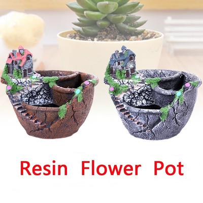 1 stücke Blumentopf Harz Desktop Decor Garten Pflanzer Bonsai Handwerk Dekoration