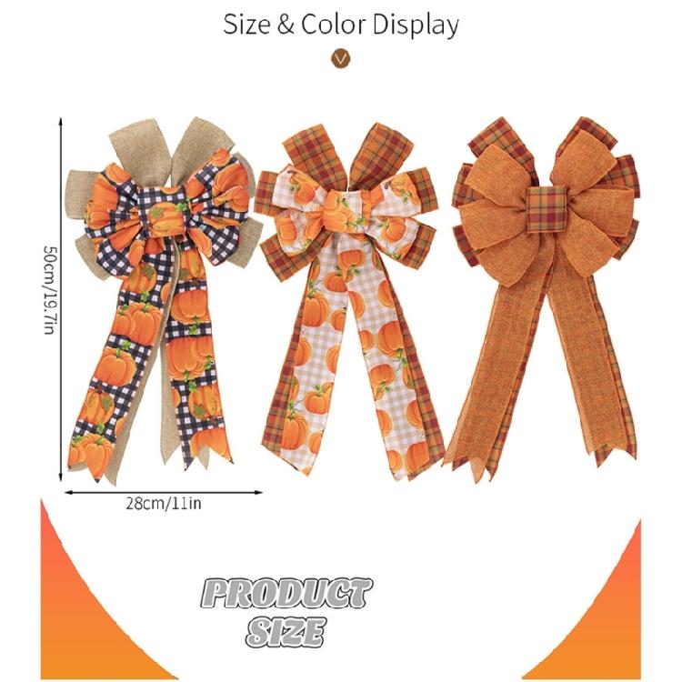 Butterfly Knot Thanksgiving Hanging Door Decoration Handmade Polyester Ribbon Bowknot Ornament Festives Accessories