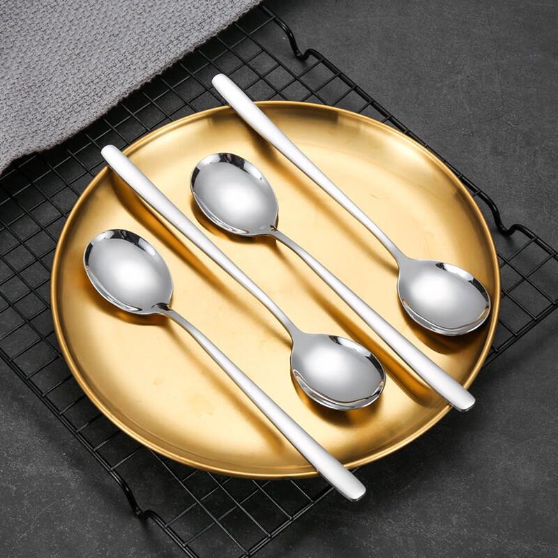 Korean Style 410 Stainless Steel Long Handle Dessert Spoon