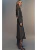 Women's 2025 Faux Leather Long-Sleeve Belted Shirt Dress – Winter Collection