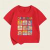 Kawaii Dolphin Pattern Children's Casual Short Sleeve T-shirt, Suitable for Summer Dressing