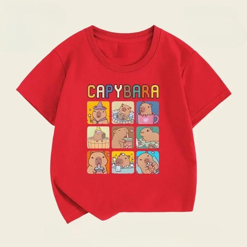 Kawaii Dolphin Pattern Children's Casual Short Sleeve T-shirt, Suitable for Summer Dressing