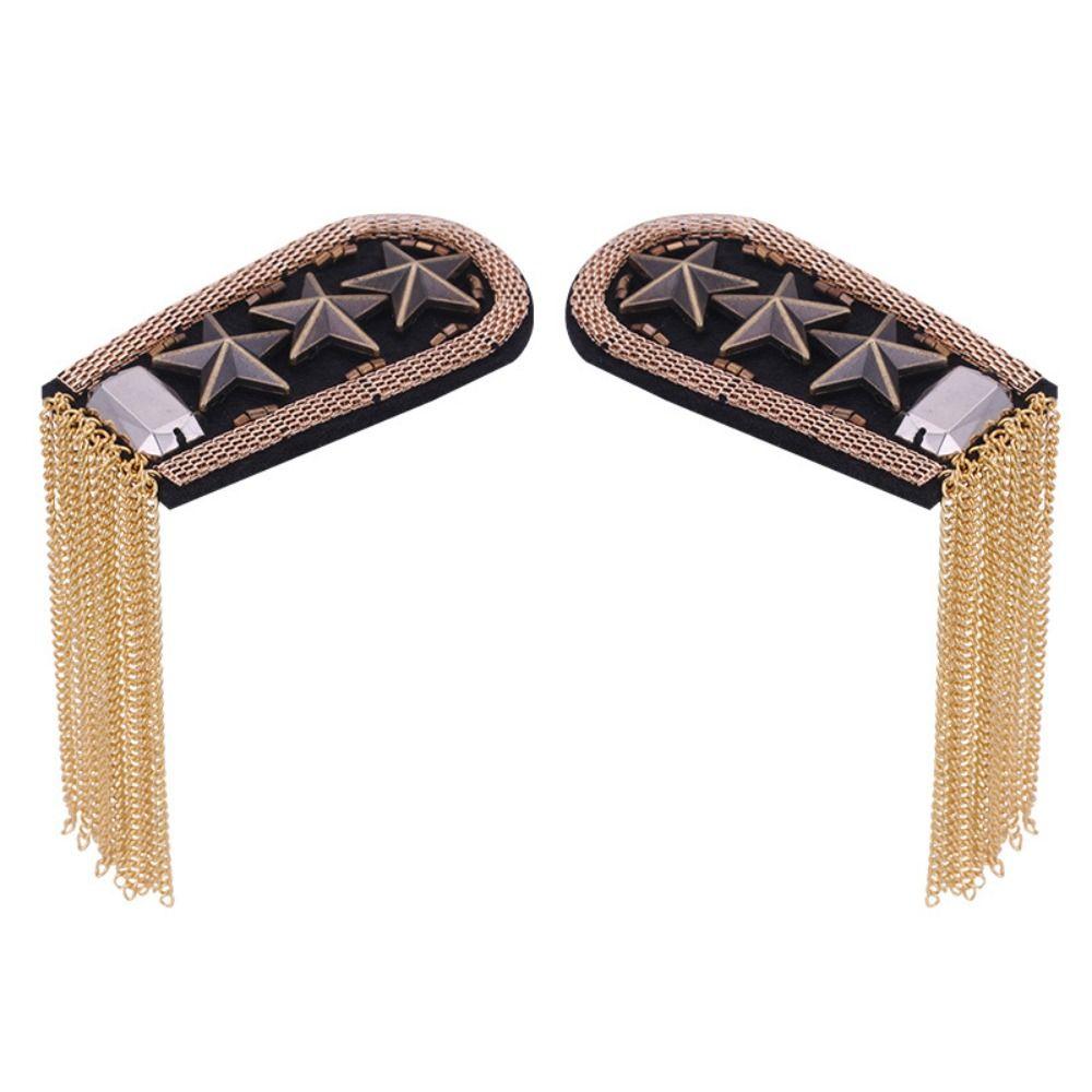 Punk Fringe Shoulder Mark Epaulet Star Shoulder Flash Retro Epaulette  Cosplay