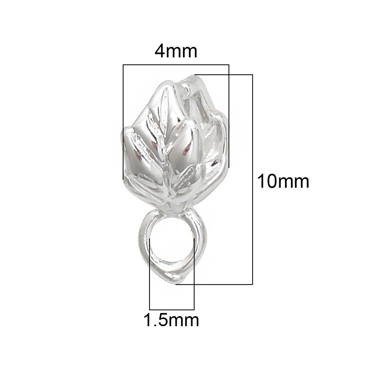 

4 шт. медная пряжка в форме листа дыни для изготовления ювелирных изделий своими руками, аксессуары для рукоделия 4x10mm серебряный