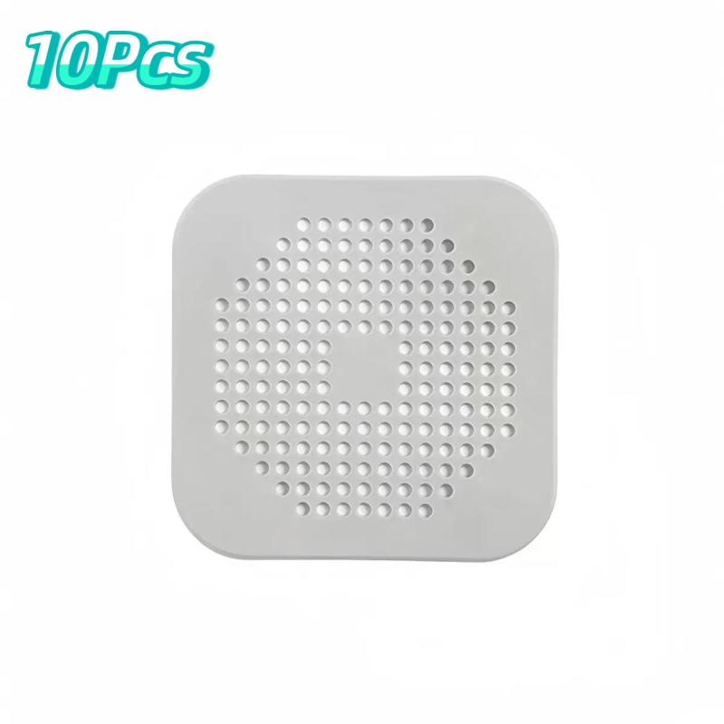 10Pcs Bathroom Hair Filter Sink Anti Blocking Strainer Bathtub Shower Drain Stopper Tpr Kitchen Deodorant Plug