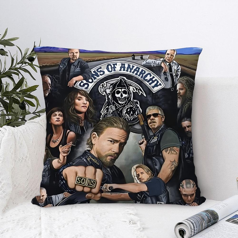 TV Sons Of A-Anarchy Kissenbezug Sofa Dekorative Wohnkultur Doppelseitiger Druck Plüsch Quadratische Überwurf-Kissenbezüge Kissen Deko Abdeckung