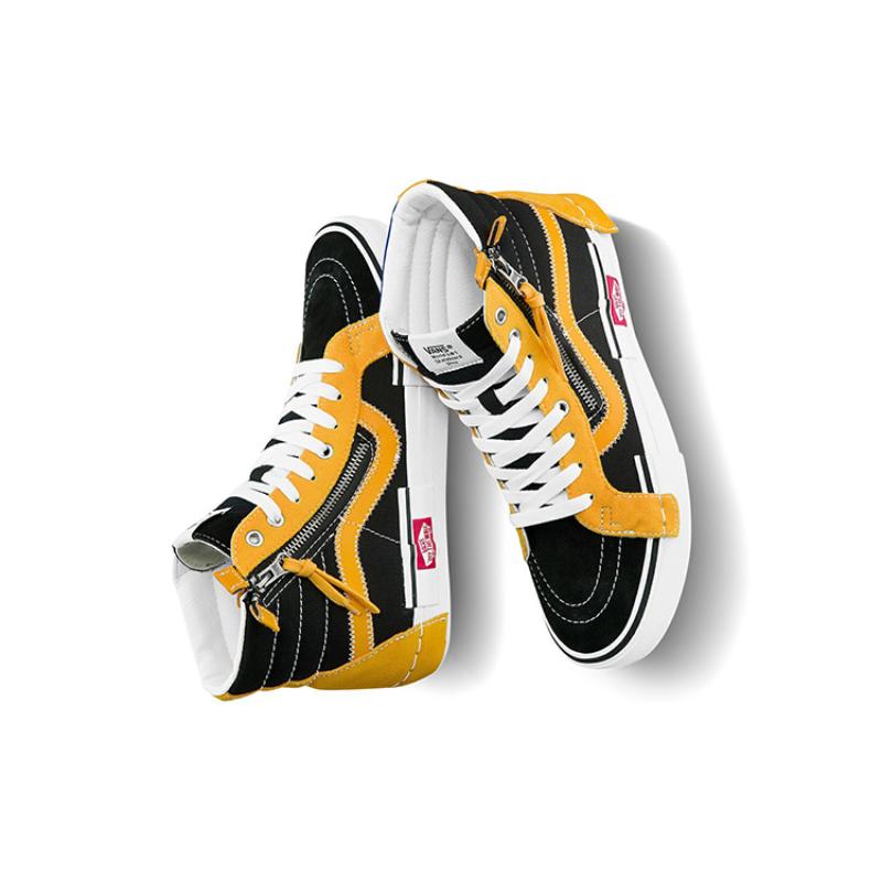 Vans Sk8 Hi Reissue Cap Skate Shoes Black/Yellow Vans VN0A3WM15FG