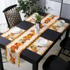 Autumn Thanksgiving Pumpkins Linen Table Runner Placemats Fall Maple Leaf Kitchen Dining Table Runners for Autumn Holiday Party