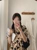 Korean Style Puff Sleeve Floral Midi Dress for Women