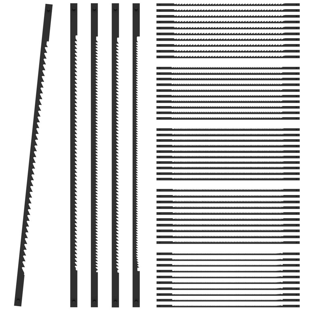 50Pcs Scroll Saw Blade Pin End Compatible with SK5 High Carbon Steel 5inch Woodworking Metal Cutting Scroll Saw Blade Tools