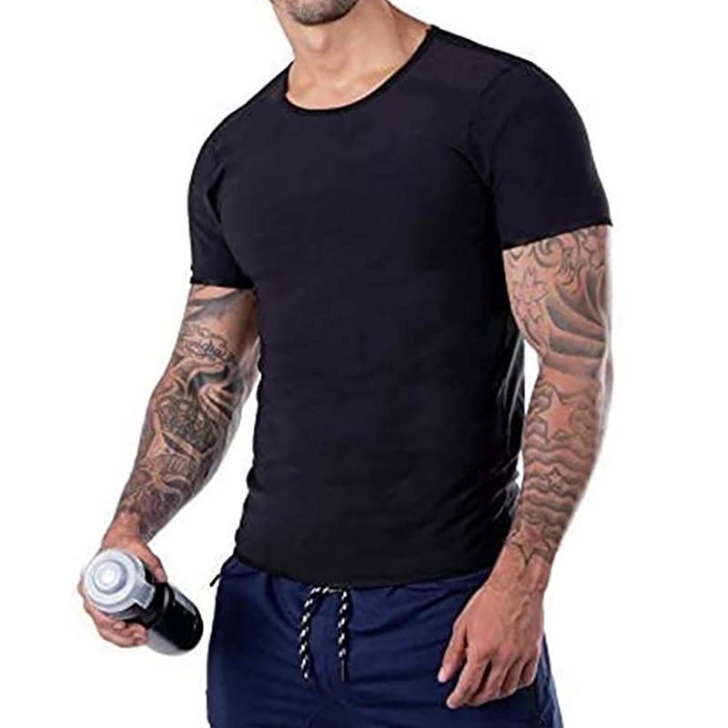 

Шорты с коротким рукавом для усиления потоотделения, формирующие фигуру, для мужчин и женщин - Одежда для фитнеса и сжигания жира, для тренировок на открытом воздухе M