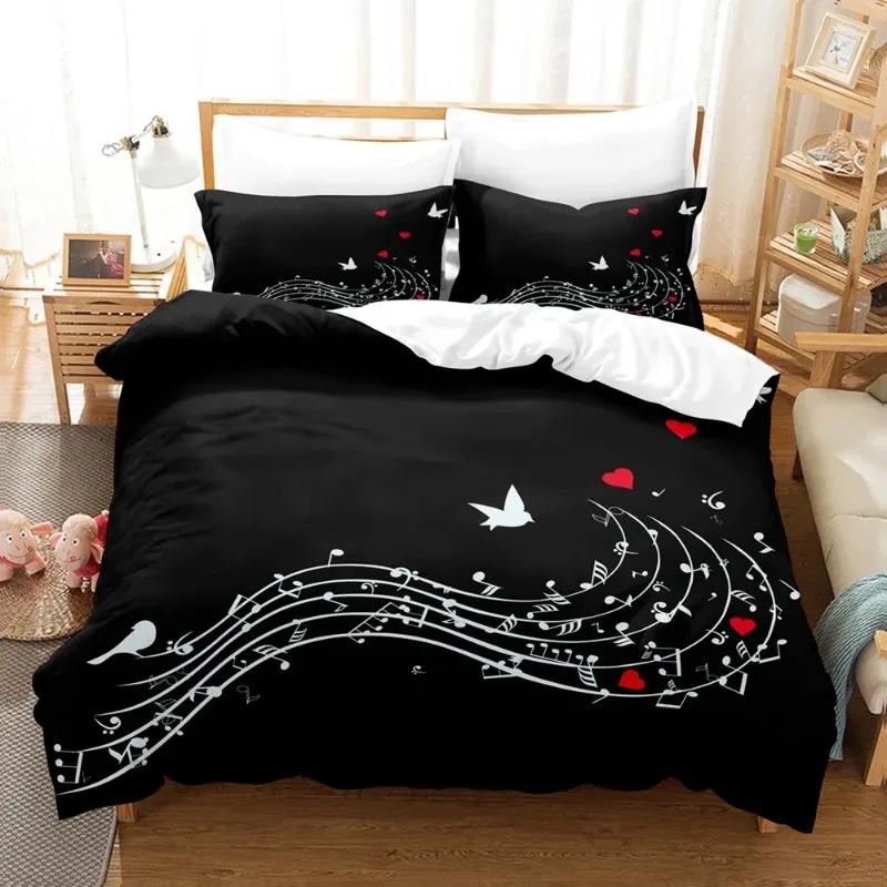Beding Set Adult Peoples Winter Music, Guitar Comfortable Quilt Cover Set Children Kids,twin Ful Quen King Bedrom Set Home Textile House De Couete