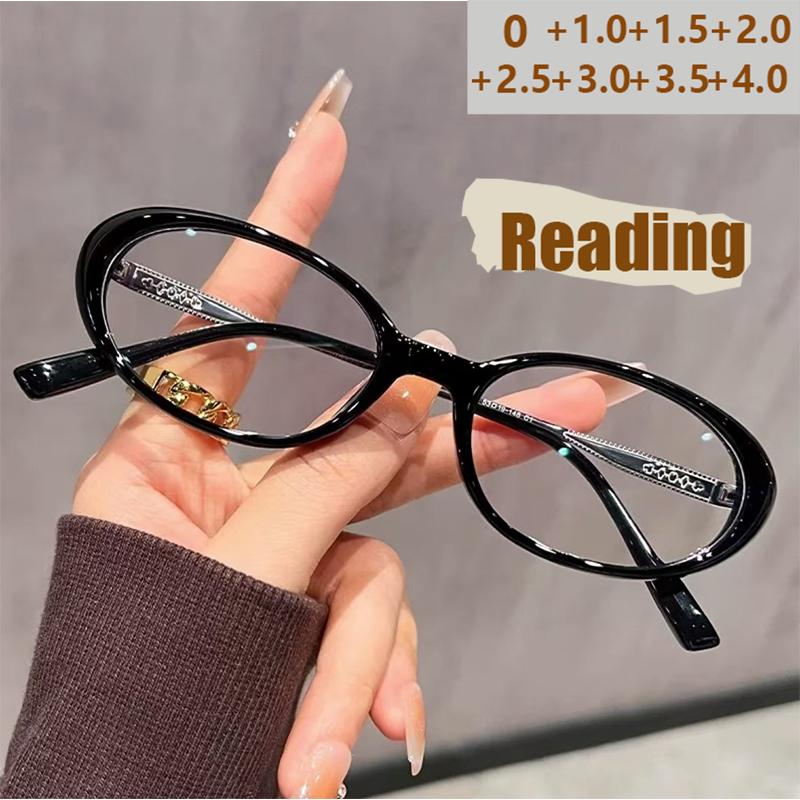 Fashionable Thick Edge Oval Small Frame Anti-blue Light Reading Glasses For Women Senior Middle-aged And Elderly Glasses JH5002