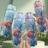 1PC Blue Coral Underwater Sea Plant 750ml Color Plastic Sports Water Bottle Leakproof Flip Straw Lid Suitable for Sports Office Home Use