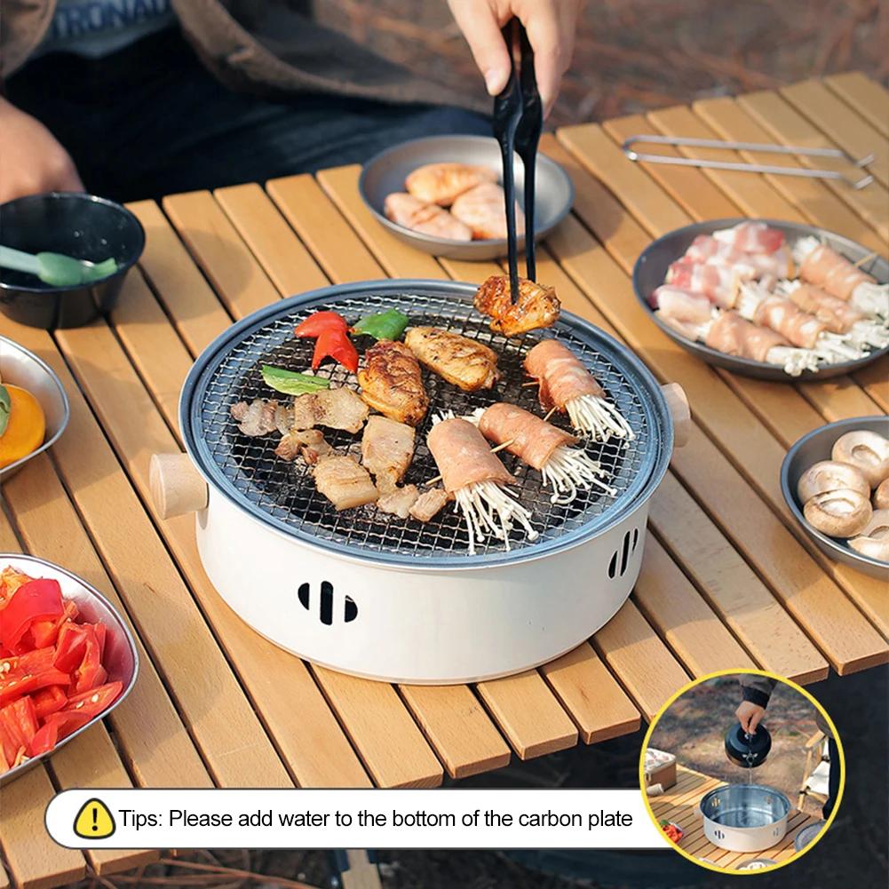 Barbekü Kömür Izgarası Taşınabilir Kompakt Masa Üstü Barbekü Izgarası Izgara Ağı Kamp Izgarası Soba Çok İşlevli Açık Bahçe Terası için