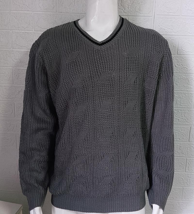 Men's Fashion Slim Fit V-Neck Sweater, Long Sleeve Knit Top, Autumn/Winter 2025 Collection