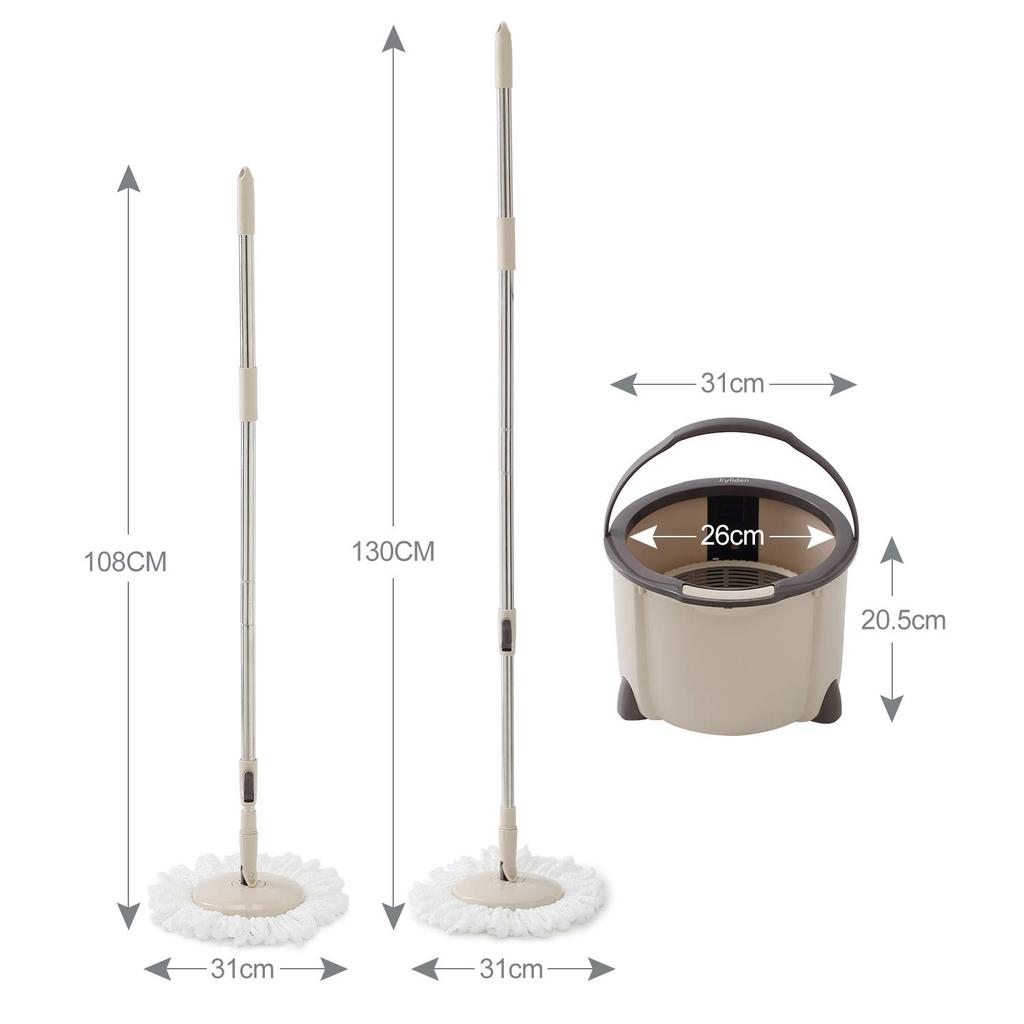 Eyliden Rotating Lifting Rotating Spin Floor Floor Tornado Adjustable 2 Replacement Compact Mop, Mop, Mop, Mop, Mop, Wiper, Mop, Round, Length, Pads,