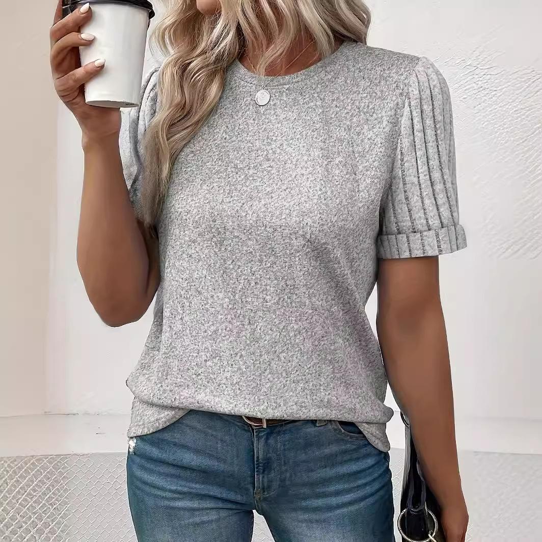 

2024 Women s Spring Solid Color Simple Pullover Sweater XXL серый